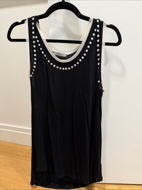 West Kei Black Tank with Stud Trim